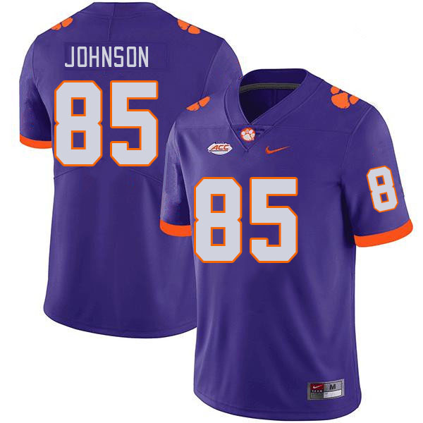 Men #85 Charlie Johnson Clemson Tigers College Football Jerseys Stitched Sale-Purple - Click Image to Close